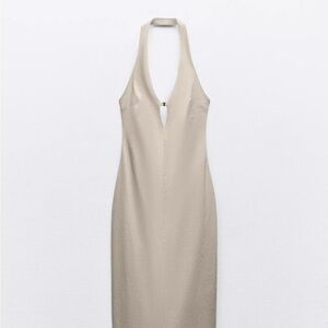 Stretch Midi Halter Dress: Zara